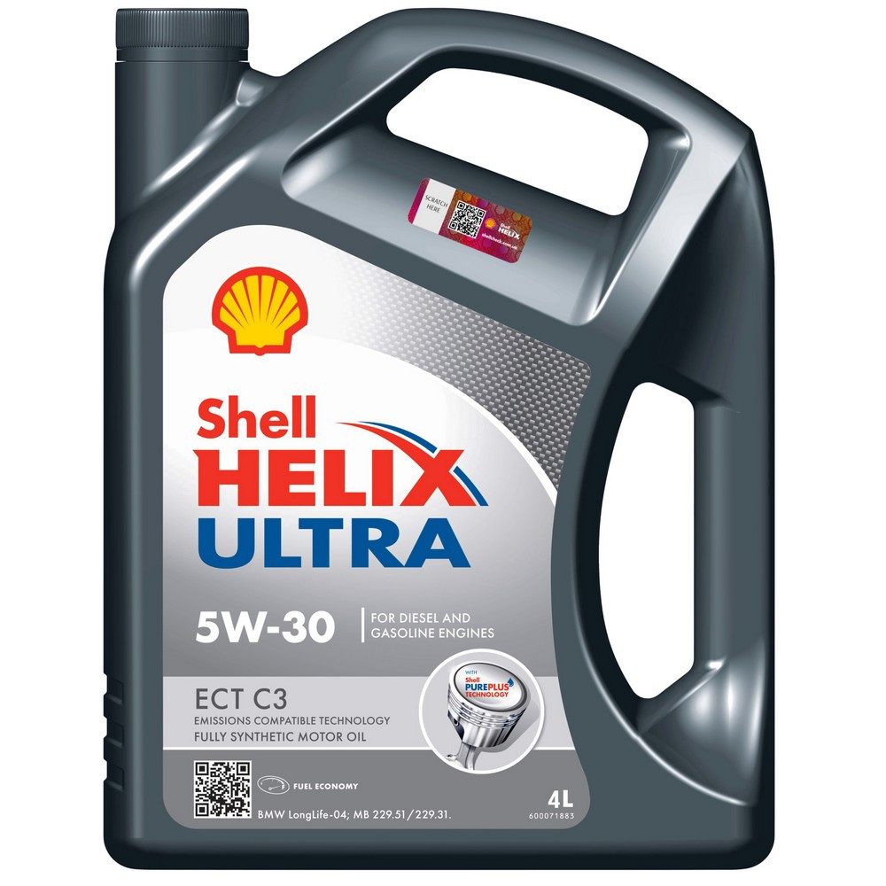 Shell Helix Ultra ECT C3 5W-30, 4 л — Преміум синтетична моторна олива для бензинових і дизельних двигунів Ковель - фото 1