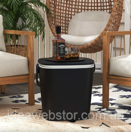 Стіл-холодильник Costway Gobar 3-в-1 з підйомною кришкою 15L чорний Київ