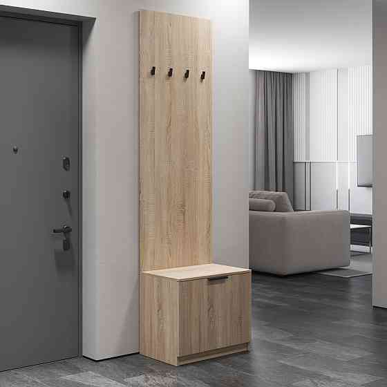 Вешалка для прихожей VAYS, напольная, с тумбой для обуви M-43 Дуб Сонома Львов