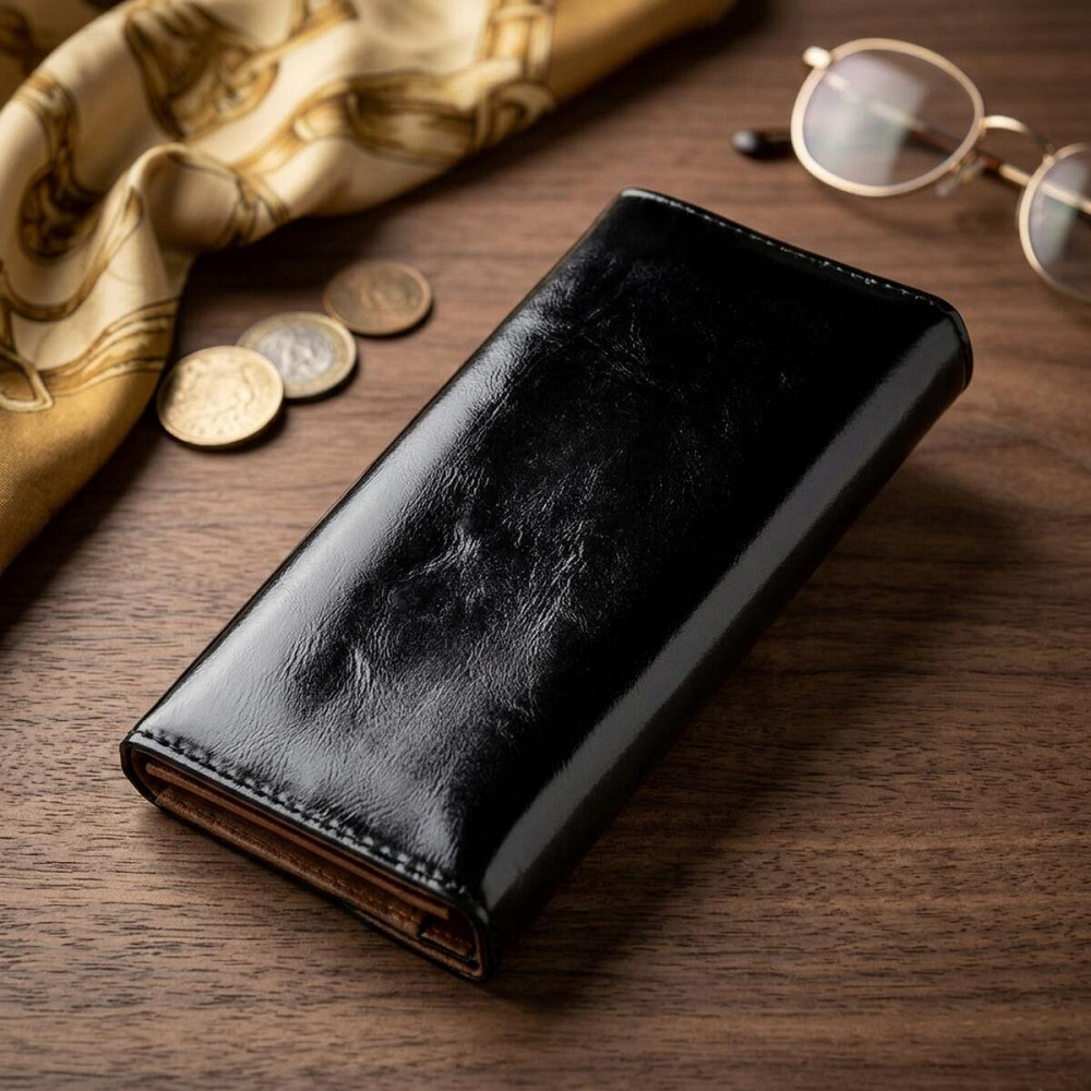 Кошелек женский из гладкой экокожи KIVI 19073 Черный Киев - изображение 9