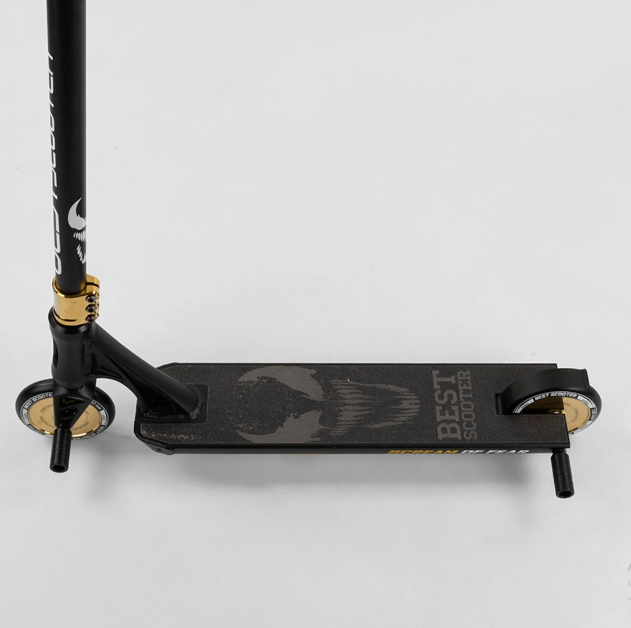 Самокат трюковий Best Scooter "SIMBIOTE" HIC-система ПЕГІ алюмінієвий диск та дека колеса 120 мм PU в коробці Чорний з принтом Чернігів - фото 5