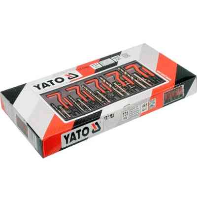 Набір інструментів Yato для ремонту різьби М5х0,8х6,7; M6х1,0х10,8; М8х1,25х10,8; М10х1,5х13,5; M12х1,75х16,3 (YT-1763) Вінниця
