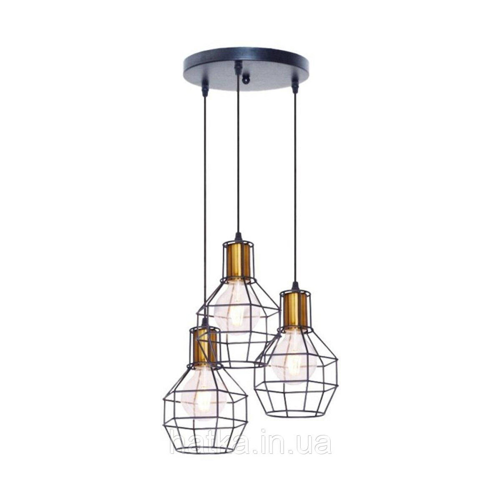 Люстра в стилі лофт GLD-22903-3 на 3 плафони Київ - фото 2