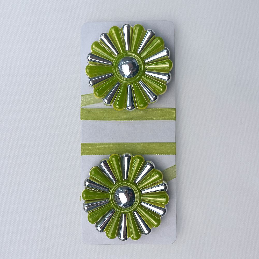 Магниты для штор и гардин Хризантема набор 2 шт Оливковый с серебристым (81-300) Киев - изображение 7