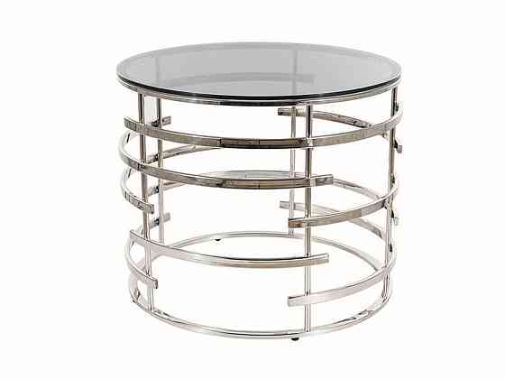 Журнальний столик LIVIA скло димчасте/срібний FI 60 Киев
