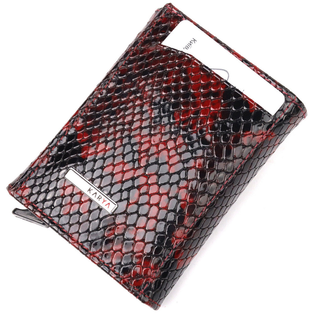 Візитниця з натуральної фактурної шкіри під змію KARYA 20984 Різнокольоровий Київ - фото 8