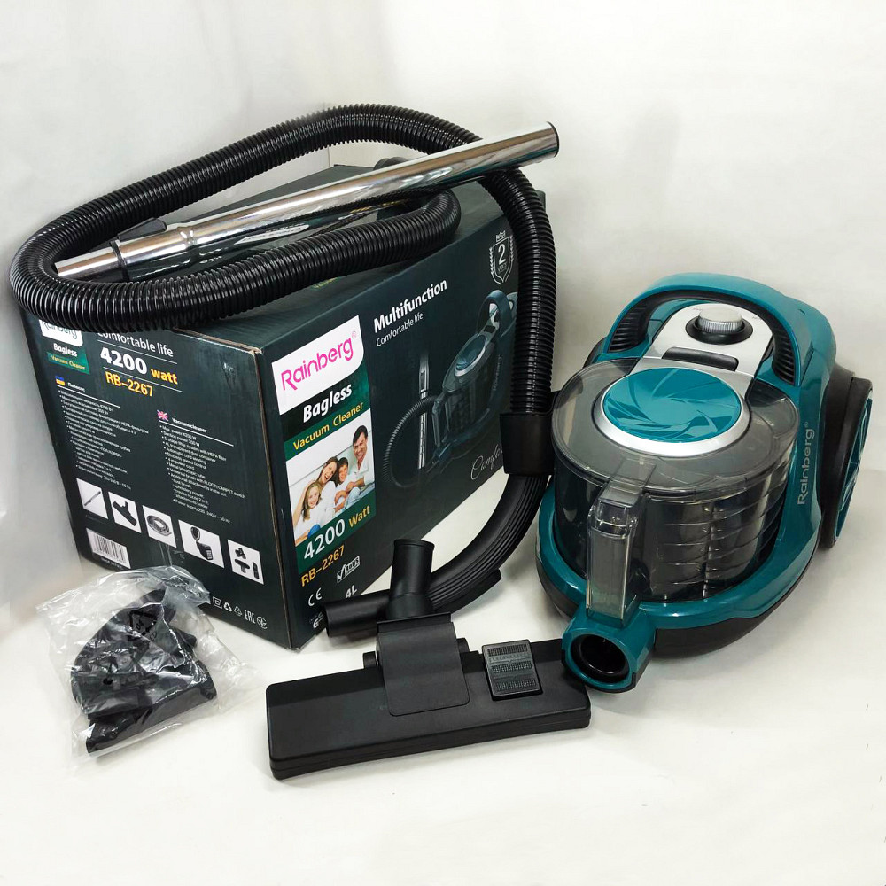 Колбовий ручний контейнерний пилосос без мішка Rainberg RB-2267 4200 Вт 4 л, Пилосос сучасний для дому CB-25 Івано-Франківськ - фото 1