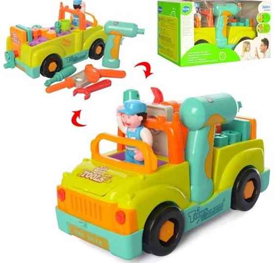 Машинка Конструктор с инструментами Музыкальная, Свет, открыв капот. Харьков