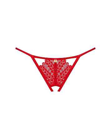 Трусики з доступом Obsessive Ingridia crotchless thong XL/2XL, червоні Sex Aura Київ