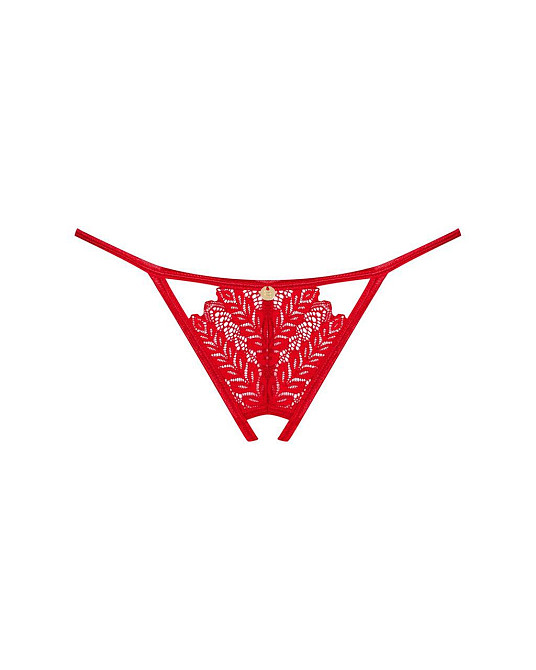 Трусики з доступом Obsessive Ingridia crotchless thong XL/2XL, червоні Sex Aura Київ - фото 3