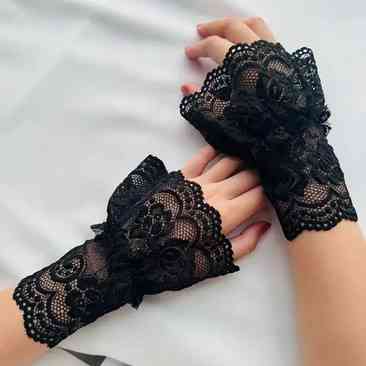 Манжети мереживні жіночі чорні Київ