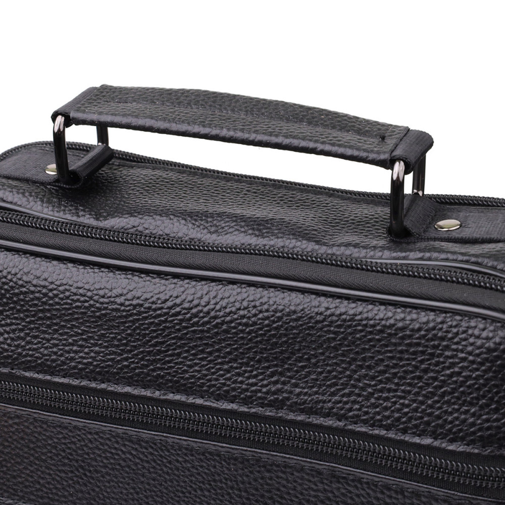 Містка чоловіча сумка з ручкою для перенесення в руці з натуральної шкіри Vintage 23023 Чорний Київ - фото 5