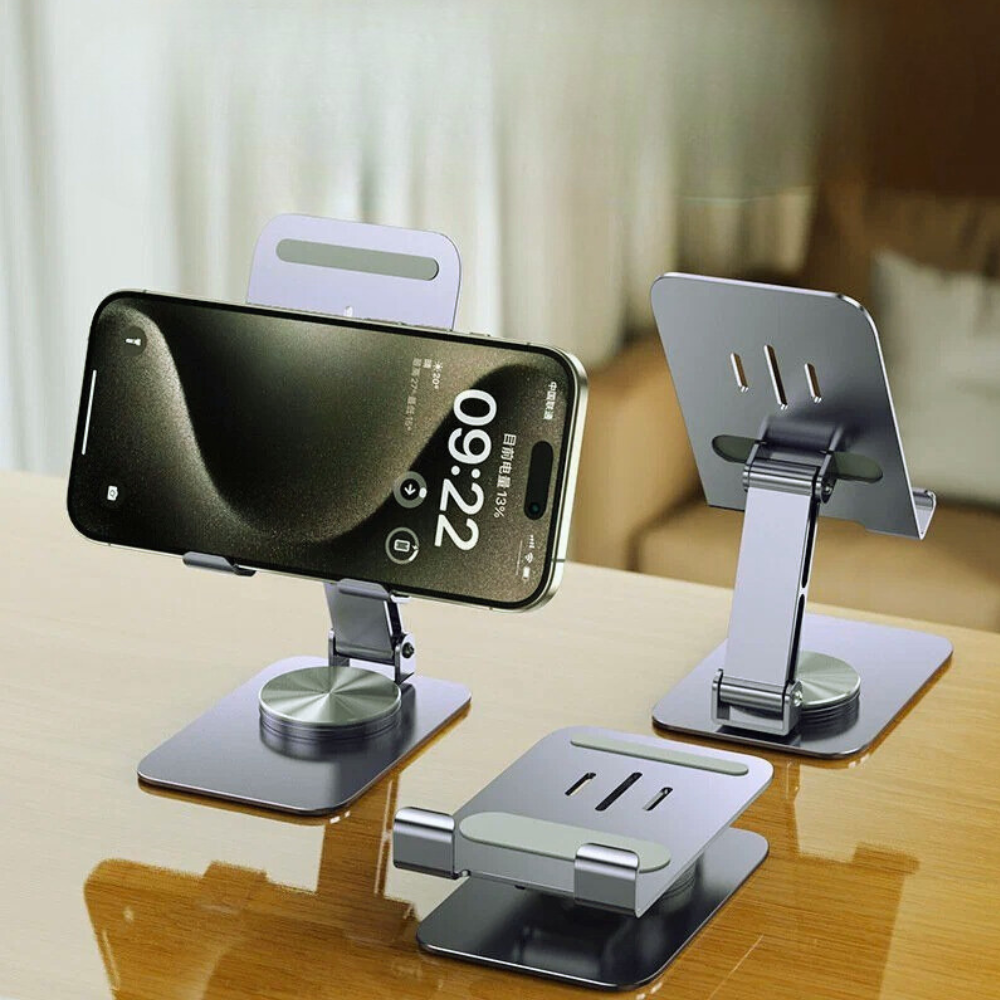 Подставка настольная для телефона,смартфона или планшета металлическая до 7 дюймов,складная, черная Каменец-Подольский - изображение 4