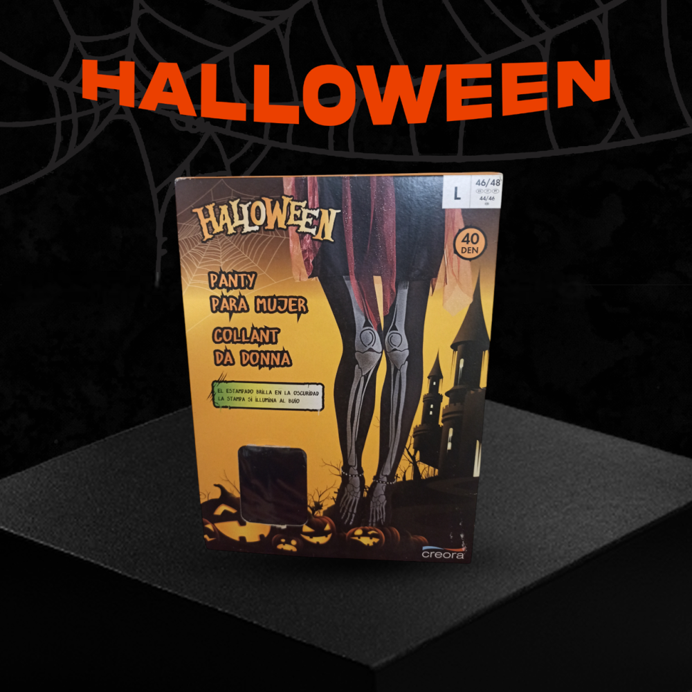 Колготки жіночі Скелет принт світяться в темряві на Хелловін 40 den Італія розмір L 46-48 Creora чорний Київ - фото 1