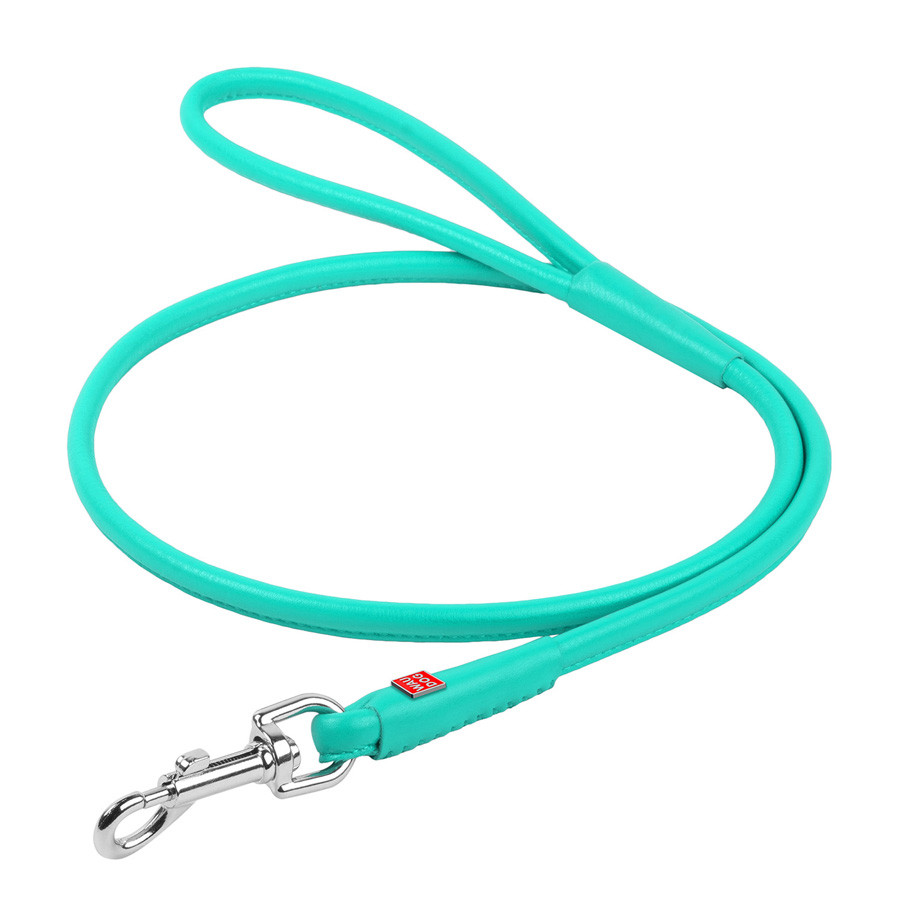 Повідець для собак шкіряний WAUDOG Glamour круглий, Д 8 мм, Дов 122 см ментоловий Коломыя - изображение 1