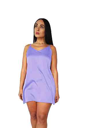 Жіноча нічна сорочка шовкова на регульованих бретельках Бузковий M/L Харків