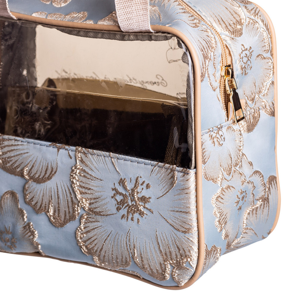 Набір прозорих жіночих косметичок для дому 2 (шт) дорожня косметичка в сумку для косметики, макіяжу, ліків, пензлів Блакитний Київ - фото 9