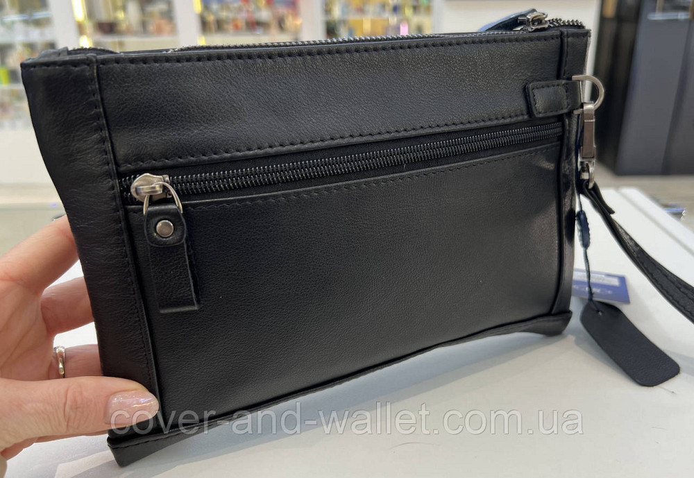Великий чоловічий шкіряний клатч на блискавці з кишенею для телефону ST 8700 Київ - фото 13