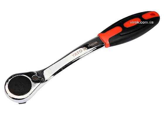 Тріщатка з шестигранником, вигнута YATO: HEX14, HRC 42-48, 72T, Cr-V, з прогумованою ручкою (DW) Одеса