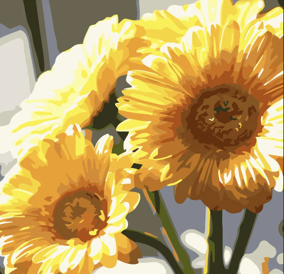 Картина за номерами Strateg Тріо гербер розмір 40х40см (SK036) Чернигов - изображение 1