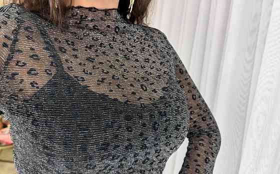 Женское платье-комбинация микродайвинг в сочетании с сеткой с серебристым напылением 46/48 Одесса