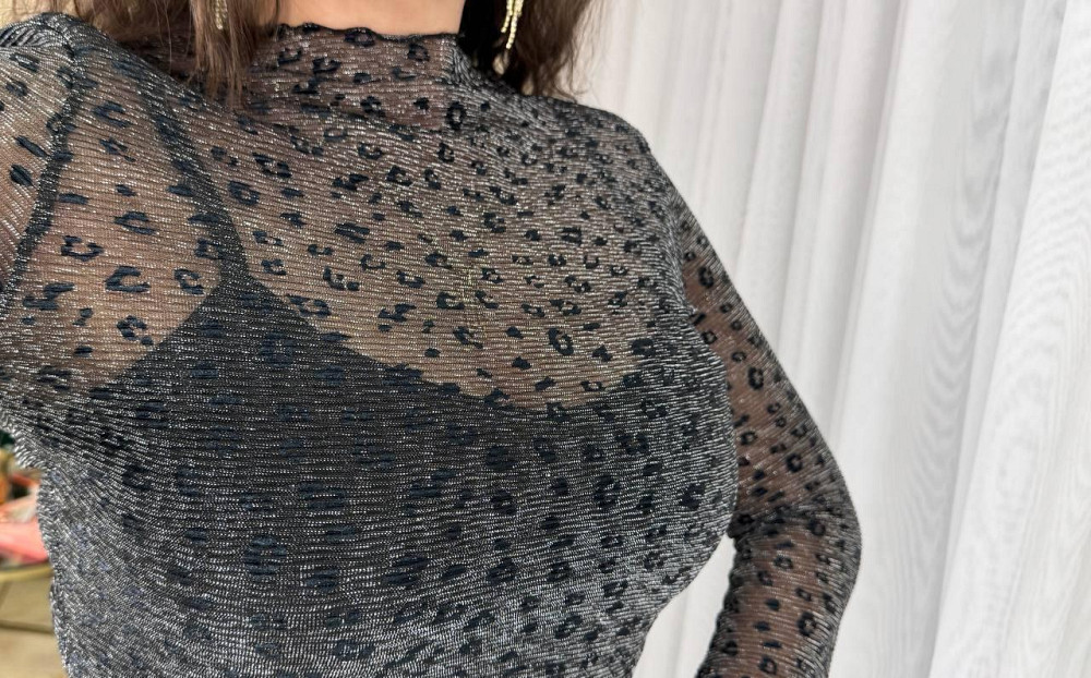 Женское платье-комбинация микродайвинг в сочетании с сеткой с серебристым напылением 46/48 Одесса - изображение 4