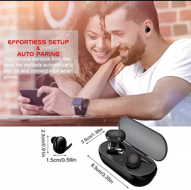 Навушники бездротові TWS Y30 Black Bluetooth 5.0 + EDR Київ - фото 8