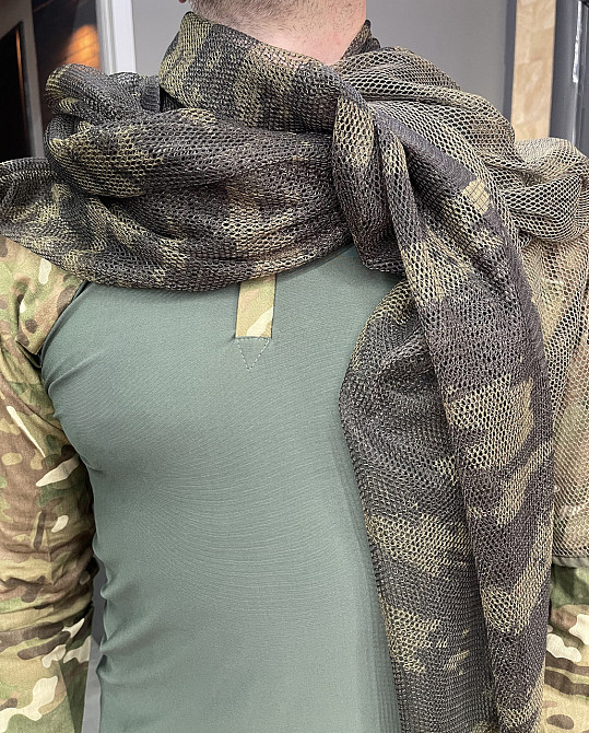 Снайперская сетка военная тактическая, Камуфляж, 1,4 м х 1,8 м, мужской головной платок, шарф летний в сетку Solmir Киев - изображение 2