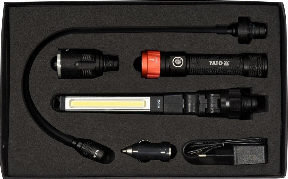 Ліхтар з обладунками 3 в 1 YATO для ремонтних робіт з зарядним пристроєм, в футлярі [10] Одесса - изображение 1