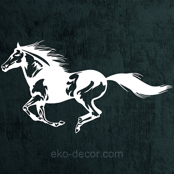Декоративне настінне Панно «Кінь», Декор на стіну 70*38 см, Білий Київ - фото 5