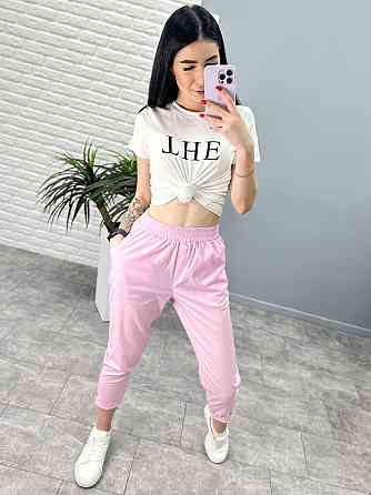 Літні штани з підворотом "Hunter" оптом | Батал | Розпродаж моделі Рожевий, 50-52 Київ