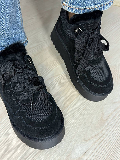 Ботинки женские Hengji 275-1 угги замшевые на платформе с мехом черные, 40, 25 см Киев - изображение 8