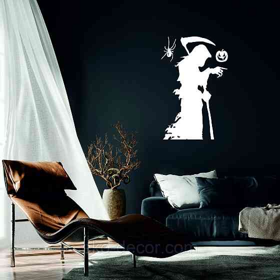 Декоративне настінне Панно «Смерти з косою», Декор на стіну 110*71 см, Білий Київ