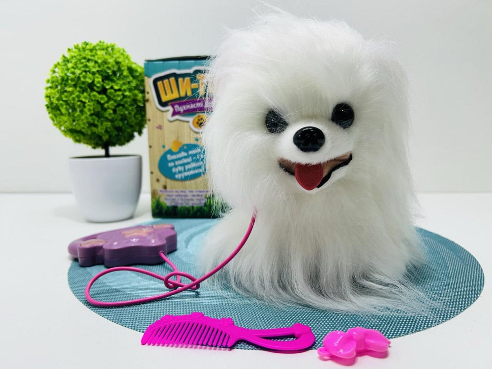 Собачка інтерактивна на пульту Ши-тцу з повідцем сенсорна музика та звуки українською гавкає Біла (M 6212 I UA) Чернигов - изображение 1