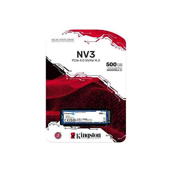 SSD диск накопичувач M.2 Kingston NV3 500GB NVMe 2280 PCIe 4.0 x4 3D NAND SNV3S / 500G Одеса
