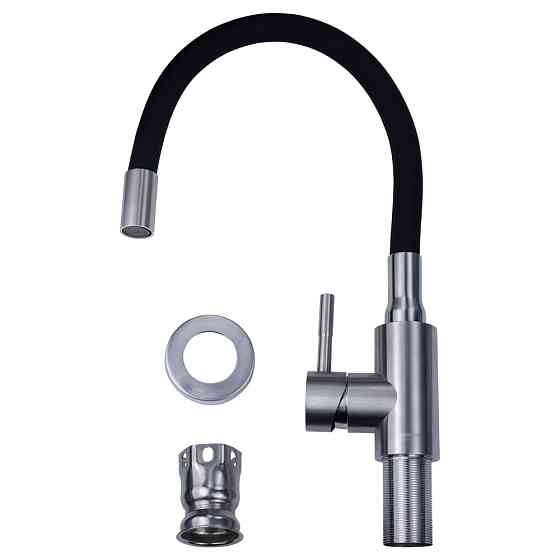 Змішувач KT Ø35 для кухні гусак силіконовий на гайці SS AQUATICA KT-4B570P (9722131) Київ