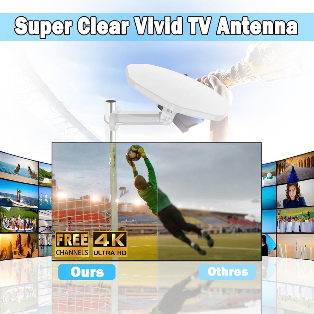 Наружная антенна DTB TECH A белая высокого усиления 360° омнидиректная VHF UHF для Т2 цифрового телевидения Киев - изображение 4