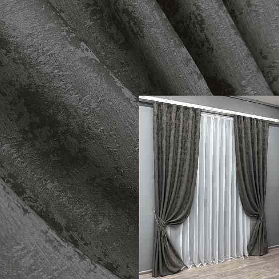 Комплект готових штор VR-Textil Жакард Sultan № 1723ш Графітовий 100х290 см 2 шт (31-925) Киев