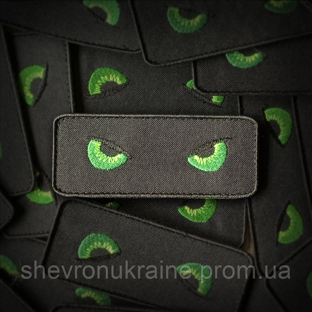 Шеврон ЗЛІ ОЧІ (Форма прямокутна. На липучці) Розмір 4x10см Київ - фото 1