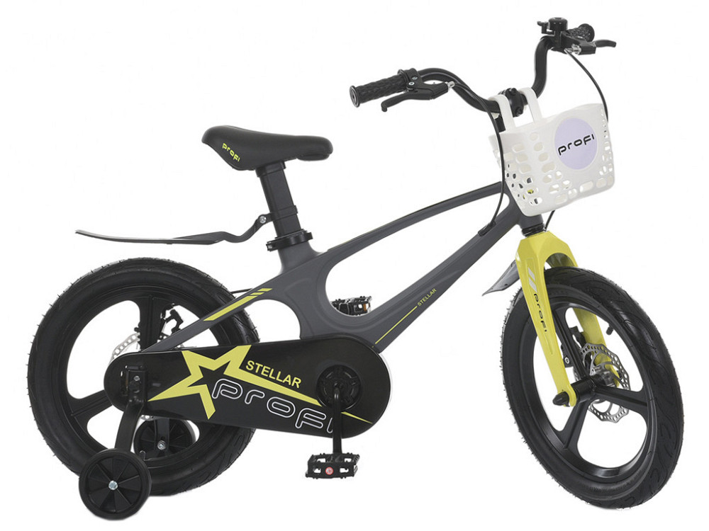 Велосипед дитячий PROFI 16 дюймів STELLAR з бічними колесами магнієва рама та вилка кошик дискові гальма Чорно-сірий (MB 161020-3) Чернигов - изображение 1