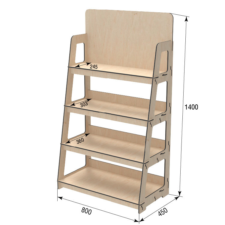 Стеллаж из фанеры EKOSTAR 800х450х1400 Киев - изображение 4
