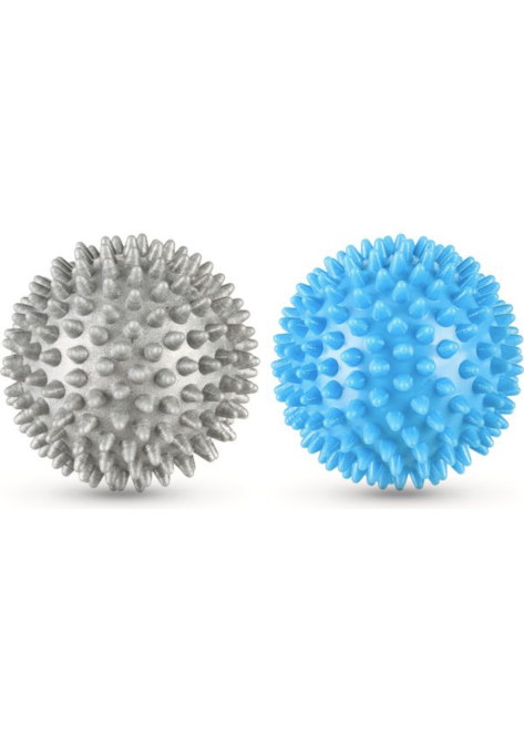 Набір масажних м'ячів Gymtek 70 мм 2 шт твердий/м'який сіро-блакитний Киев - изображение 1