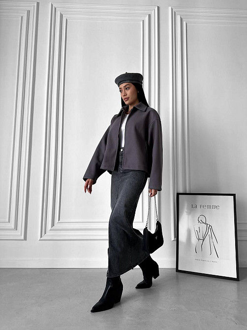 Женский теплый базовый оверсайз жакет на молнии из кашемира Одесса - изображение 5