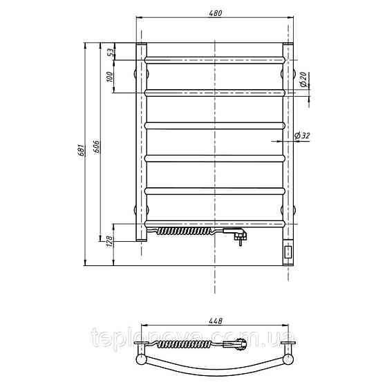 Полотенцесушитель Камелия 480х600 Sensor левый с таймером Черновцы
