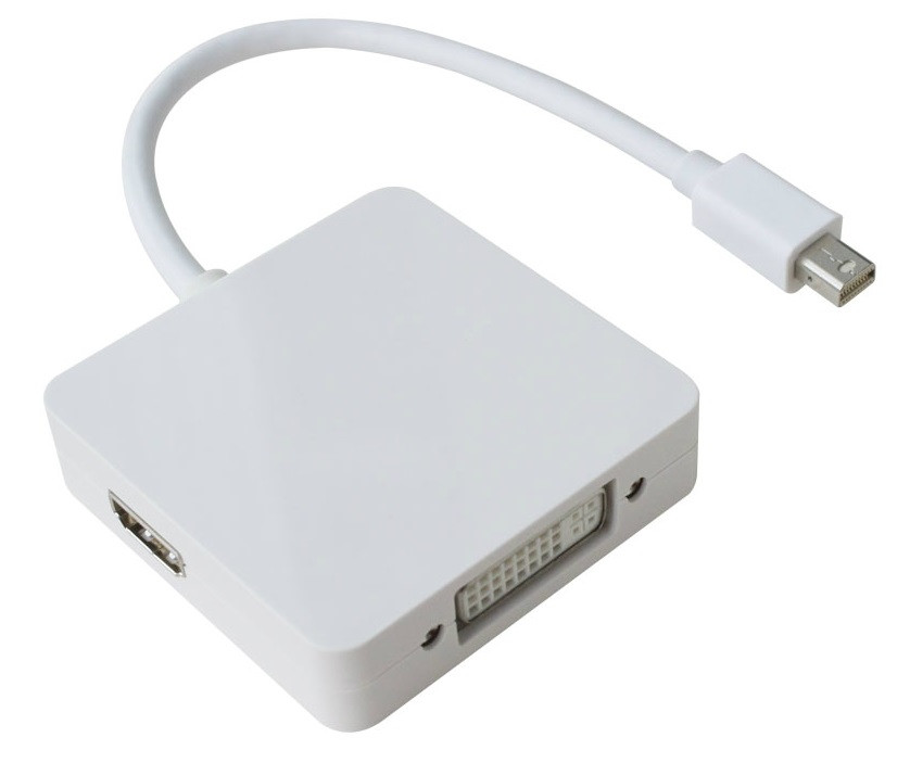 Перехідник mini DisplayPort M --> HDMI/DisplayPort/DVI (24+5), FHD 1080p, кабель 0.2 м Вінниця - фото 2
