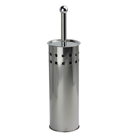 Йоршик для унітазу підлоговий Zerix LR902 Chrom Classic металевий з кришкою від бризок колір хром (ZX2708) Черновцы - изображение 1