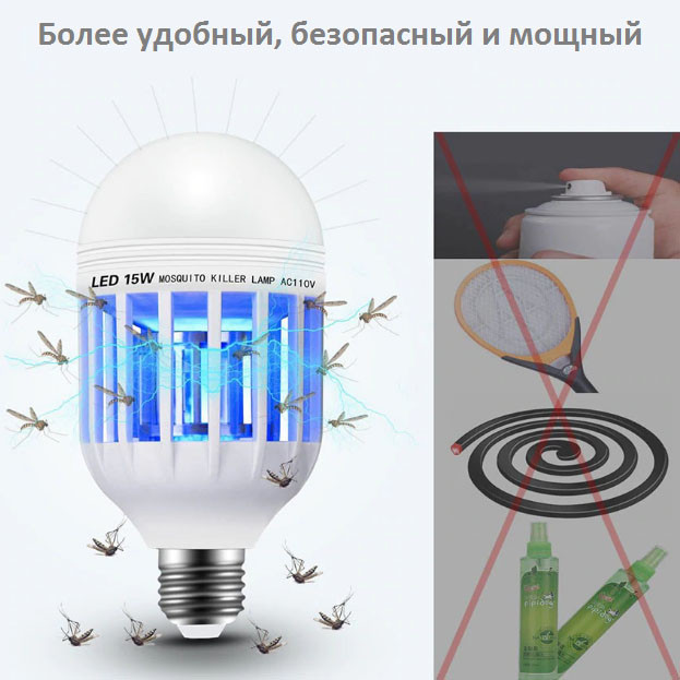Светодиодная лампа приманка для насекомых Zapp Light, электрическая ловушка для насекомых, противомоскитная лампа от комаров TI-28 Львов - изображение 1