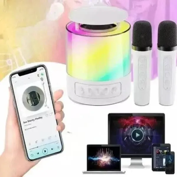 Дитяча караоке-колонка K19 з RGB-підсвічуванням, Bluetooth 5.3, 2 мікрофони, 5 Вт, портативна Одеса - фото 2