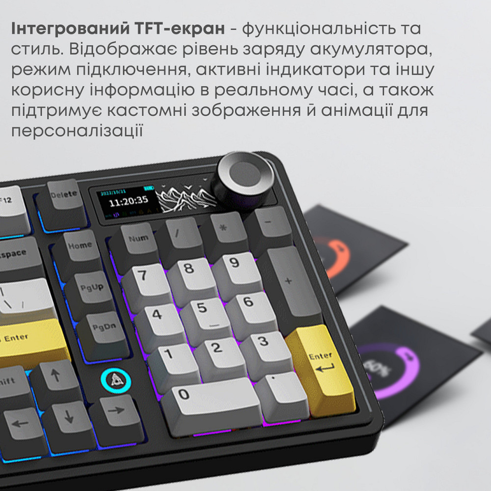 Клавіатура бездротова Ajazz AK980 V2 Maillard Switch Black (AK980-V2-M-BGY) ( 24042 ) Харків - фото 17
