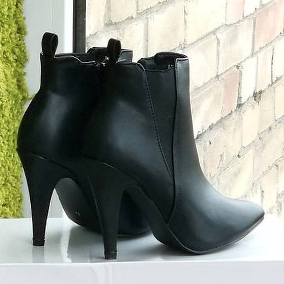 Жіночі Черевики Чорні на Каблуку Шкіряні Модельні Ботильйони Напівчоботи (розміри: 36,37,38,39,40) - 60 Дніпро - фото 4
